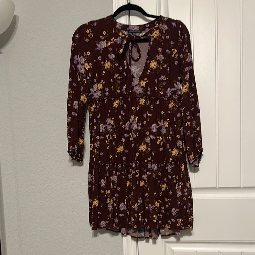 American Eagle Outfitters Burgundy Floral Dress